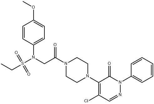 N-[2-[4-(5-chloro-3-oxo-2-phenylpyridazin-4-yl)piperazin-1-yl]-2-oxoethyl]-N-(4-methoxyphenyl)ethanesulfonamide Structure