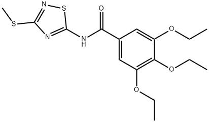 3,4,5-triethoxy-N-(3-methylsulfanyl-1,2,4-thiadiazol-5-yl)benzamide 구조식 이미지