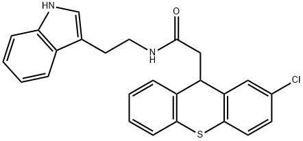 2-(2-chloro-9H-thioxanthen-9-yl)-N-[2-(1H-indol-3-yl)ethyl]acetamide 구조식 이미지