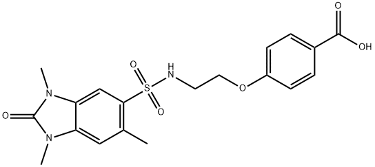 4-[2-[(1,3,6-trimethyl-2-oxobenzimidazol-5-yl)sulfonylamino]ethoxy]benzoic acid 구조식 이미지
