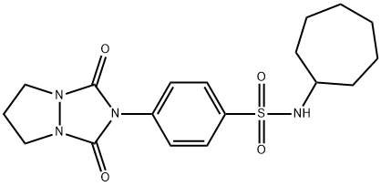 N-cycloheptyl-4-(1,3-dioxo-6,7-dihydro-5H-pyrazolo[1,2-a][1,2,4]triazol-2-yl)benzenesulfonamide 구조식 이미지