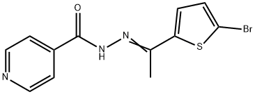 N-[(E)-1-(5-bromothiophen-2-yl)ethylideneamino]pyridine-4-carboxamide 구조식 이미지