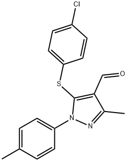 5-(4-chlorophenyl)sulfanyl-3-methyl-1-(4-methylphenyl)pyrazole-4-carbaldehyde 구조식 이미지