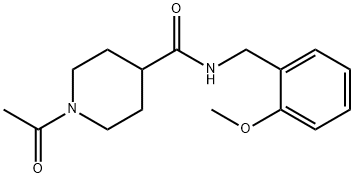 1-acetyl-N-[(2-methoxyphenyl)methyl]piperidine-4-carboxamide Structure