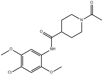 1-acetyl-N-(4-chloro-2,5-dimethoxyphenyl)piperidine-4-carboxamide 구조식 이미지