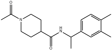 1-acetyl-N-[1-(3,4-dimethylphenyl)ethyl]piperidine-4-carboxamide 구조식 이미지