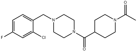 1-[4-[4-[(2-chloro-4-fluorophenyl)methyl]piperazine-1-carbonyl]piperidin-1-yl]ethanone 구조식 이미지