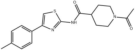 1-acetyl-N-[4-(4-methylphenyl)-1,3-thiazol-2-yl]piperidine-4-carboxamide 구조식 이미지