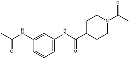 N-(3-acetamidophenyl)-1-acetylpiperidine-4-carboxamide Structure