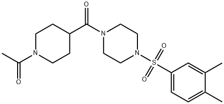 1-[4-[4-(3,4-dimethylphenyl)sulfonylpiperazine-1-carbonyl]piperidin-1-yl]ethanone Structure