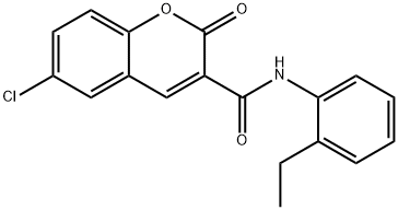 6-chloro-N-(2-ethylphenyl)-2-oxochromene-3-carboxamide 구조식 이미지