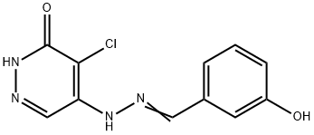 5-chloro-4-[(2Z)-2-[(3-hydroxyphenyl)methylidene]hydrazinyl]-1H-pyridazin-6-one 구조식 이미지