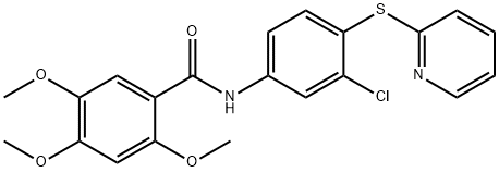 N-(3-chloro-4-pyridin-2-ylsulfanylphenyl)-2,4,5-trimethoxybenzamide 구조식 이미지