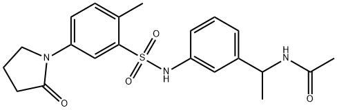 N-[1-[3-[[2-methyl-5-(2-oxopyrrolidin-1-yl)phenyl]sulfonylamino]phenyl]ethyl]acetamide 구조식 이미지