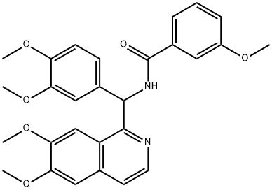 N-[(6,7-dimethoxyisoquinolin-1-yl)-(3,4-dimethoxyphenyl)methyl]-3-methoxybenzamide 구조식 이미지