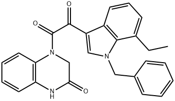 1-(1-benzyl-7-ethylindol-3-yl)-2-(3-oxo-2,4-dihydroquinoxalin-1-yl)ethane-1,2-dione 구조식 이미지