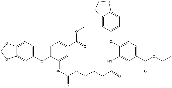 ethyl 4-(1,3-benzodioxol-5-yloxy)-3-[[6-[2-(1,3-benzodioxol-5-yloxy)-5-ethoxycarbonylanilino]-6-oxohexanoyl]amino]benzoate Structure