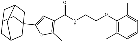 5-(1-adamantyl)-N-[2-(2,6-dimethylphenoxy)ethyl]-2-methylfuran-3-carboxamide Structure