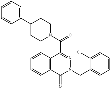 2-[(2-chlorophenyl)methyl]-4-(4-phenylpiperidine-1-carbonyl)phthalazin-1-one 구조식 이미지