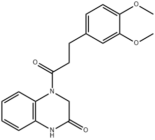 4-[3-(3,4-dimethoxyphenyl)propanoyl]-1,3-dihydroquinoxalin-2-one 구조식 이미지