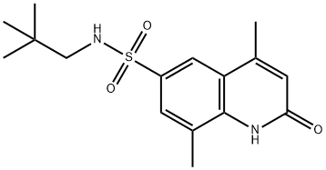 N-(2,2-dimethylpropyl)-4,8-dimethyl-2-oxo-1H-quinoline-6-sulfonamide 구조식 이미지