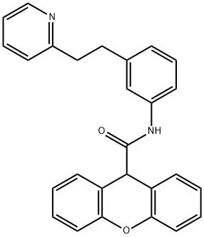 N-[3-(2-pyridin-2-ylethyl)phenyl]-9H-xanthene-9-carboxamide 구조식 이미지