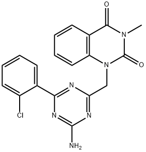 1-[[4-amino-6-(2-chlorophenyl)-1,3,5-triazin-2-yl]methyl]-3-methylquinazoline-2,4-dione 구조식 이미지