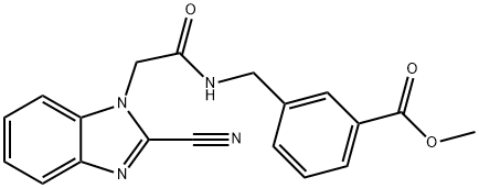 methyl 3-[[[2-(2-cyanobenzimidazol-1-yl)acetyl]amino]methyl]benzoate Structure