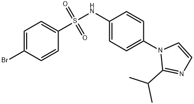 4-bromo-N-[4-(2-propan-2-ylimidazol-1-yl)phenyl]benzenesulfonamide 구조식 이미지