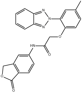 2-[2-(benzotriazol-2-yl)-4-methylphenoxy]-N-(1-oxo-3H-2-benzofuran-5-yl)acetamide 구조식 이미지