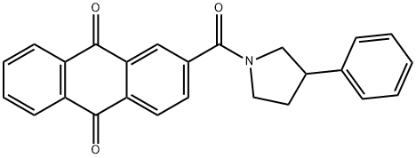 2-(3-phenylpyrrolidine-1-carbonyl)anthracene-9,10-dione 구조식 이미지