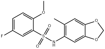 5-fluoro-2-methoxy-N-(6-methyl-1,3-benzodioxol-5-yl)benzenesulfonamide Structure