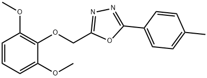 2-[(2,6-dimethoxyphenoxy)methyl]-5-(4-methylphenyl)-1,3,4-oxadiazole 구조식 이미지