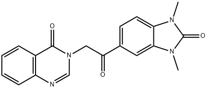 3-[2-(1,3-dimethyl-2-oxobenzimidazol-5-yl)-2-oxoethyl]quinazolin-4-one 구조식 이미지
