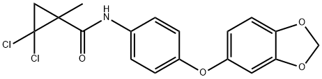 N-[4-(1,3-benzodioxol-5-yloxy)phenyl]-2,2-dichloro-1-methylcyclopropane-1-carboxamide Structure