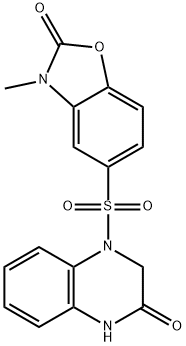 3-methyl-5-[(3-oxo-2,4-dihydroquinoxalin-1-yl)sulfonyl]-1,3-benzoxazol-2-one Structure