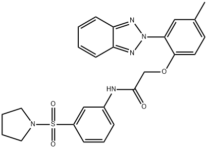 2-[2-(benzotriazol-2-yl)-4-methylphenoxy]-N-(3-pyrrolidin-1-ylsulfonylphenyl)acetamide 구조식 이미지