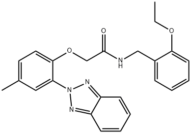 2-[2-(benzotriazol-2-yl)-4-methylphenoxy]-N-[(2-ethoxyphenyl)methyl]acetamide 구조식 이미지