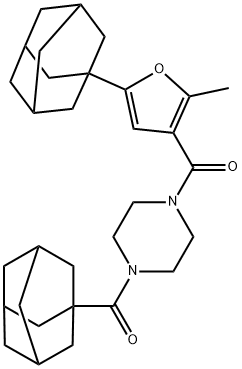 [4-(adamantane-1-carbonyl)piperazin-1-yl]-[5-(1-adamantyl)-2-methylfuran-3-yl]methanone 구조식 이미지