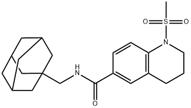 N-(1-adamantylmethyl)-1-methylsulfonyl-3,4-dihydro-2H-quinoline-6-carboxamide 구조식 이미지