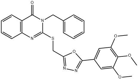 3-benzyl-2-[[5-(3,4,5-trimethoxyphenyl)-1,3,4-oxadiazol-2-yl]methylsulfanyl]quinazolin-4-one Structure