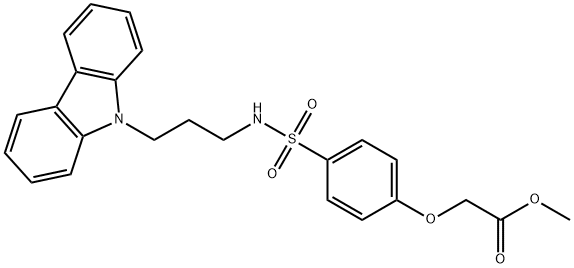 methyl 2-[4-(3-carbazol-9-ylpropylsulfamoyl)phenoxy]acetate 구조식 이미지
