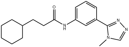 3-cyclohexyl-N-[3-(4-methyl-1,2,4-triazol-3-yl)phenyl]propanamide 구조식 이미지