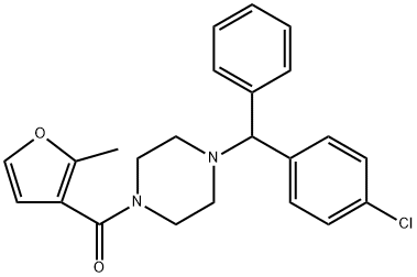 [4-[(4-chlorophenyl)-phenylmethyl]piperazin-1-yl]-(2-methylfuran-3-yl)methanone Structure