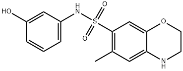 N-(3-hydroxyphenyl)-6-methyl-3,4-dihydro-2H-1,4-benzoxazine-7-sulfonamide 구조식 이미지