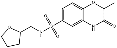 2-methyl-3-oxo-N-(oxolan-2-ylmethyl)-4H-1,4-benzoxazine-6-sulfonamide 구조식 이미지