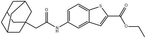 ethyl 5-[[2-(1-adamantyl)acetyl]amino]-1-benzothiophene-2-carboxylate 구조식 이미지