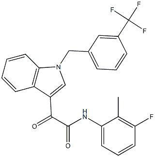 N-(3-fluoro-2-methylphenyl)-2-oxo-2-[1-[[3-(trifluoromethyl)phenyl]methyl]indol-3-yl]acetamide Structure