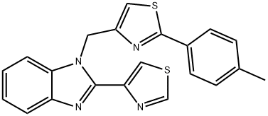 2-(4-methylphenyl)-4-[[2-(1,3-thiazol-4-yl)benzimidazol-1-yl]methyl]-1,3-thiazole Structure