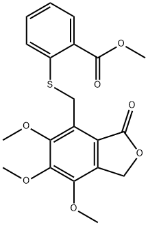 methyl 2-[(5,6,7-trimethoxy-3-oxo-1H-2-benzofuran-4-yl)methylsulfanyl]benzoate Structure